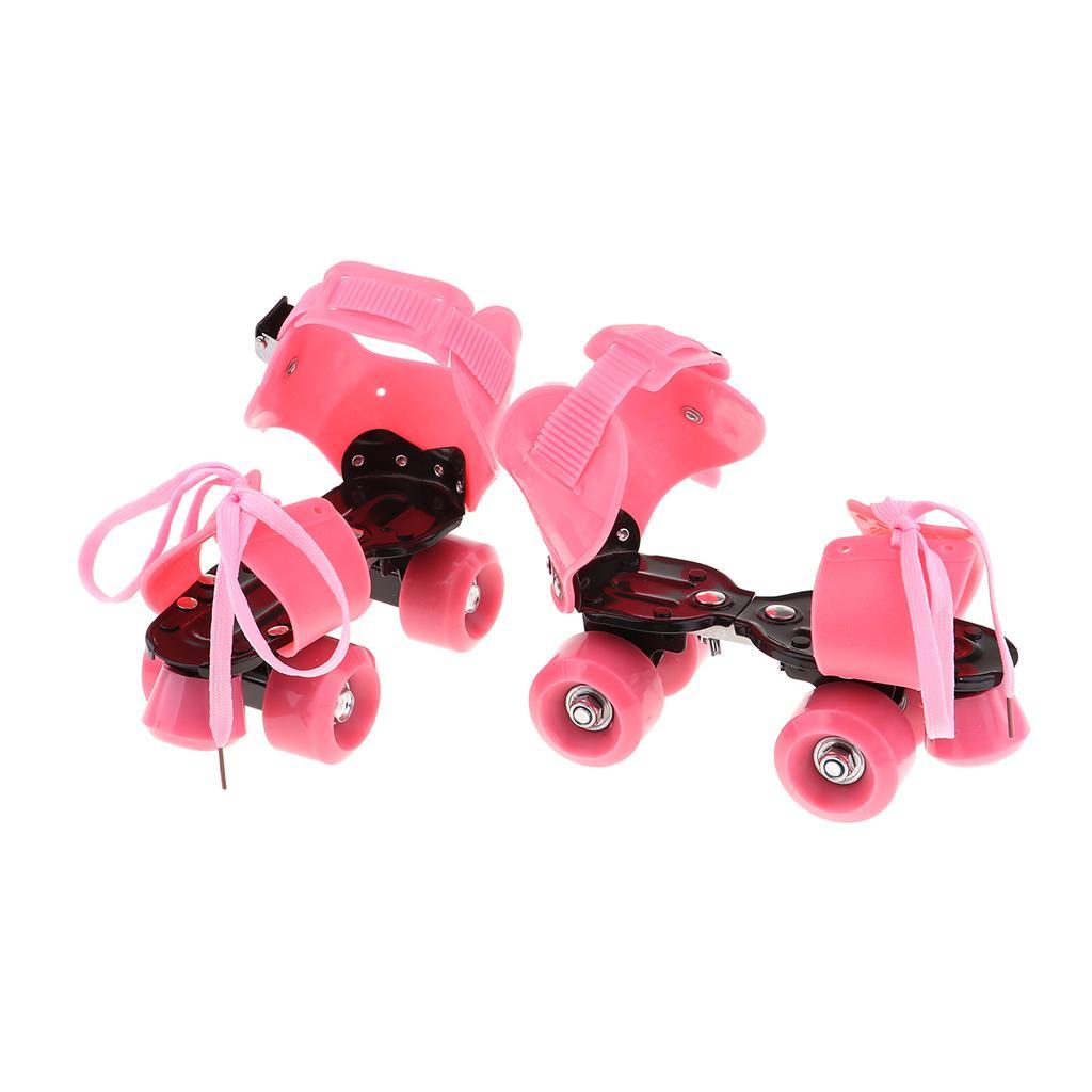 Children Roller Skates Double Row Skating Shoes Sliding Kids Pink