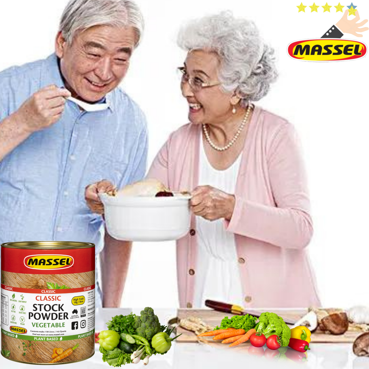 Hạt Nêm Massel Úc 100% Từ Rau Củ 2.5kg - Nấu Được Món Chay, Món Mặn, Ăn Dặm Cho Bé Và Mọi Lứa Tuổi Trong Gia Đình - Massel Official