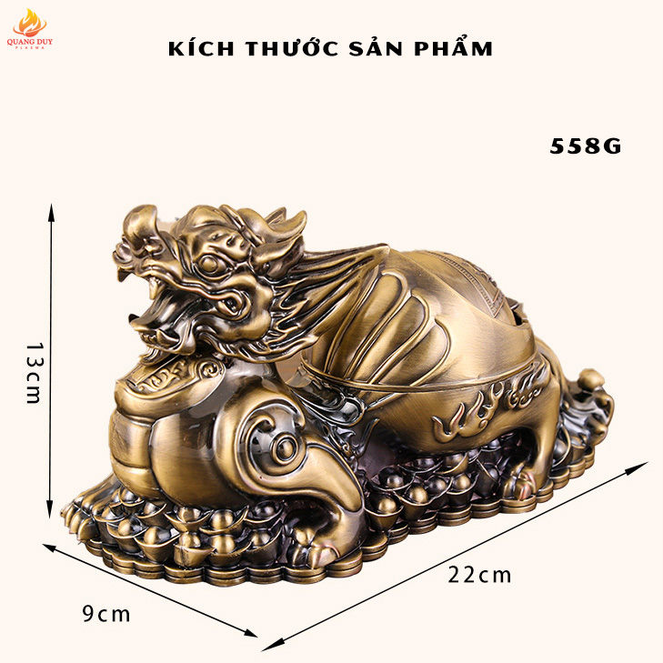 Gạt tàn thuốc tỳ hưu linh vật phong thủy tài lộc máy mắn, thiết kế cổ điển độc lạ