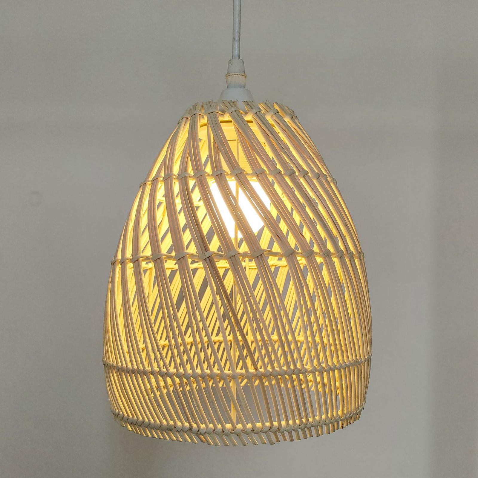 Woven Rattan Pendant Lamp Cover 1 Piece Rattan Lamp Shade for Pendant Light,