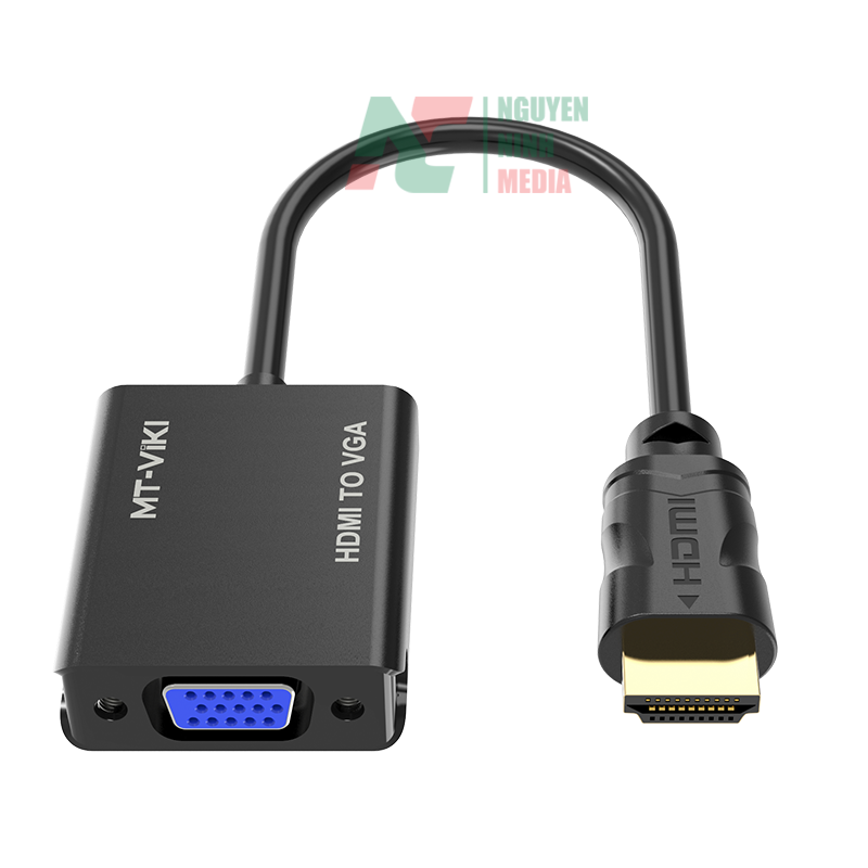 Cáp Chuyển HDMI to VGA MT-ViKi Hỗ Trợ Độ Phân Giải Full HD 1080P - Hàng Nhập Khẩu