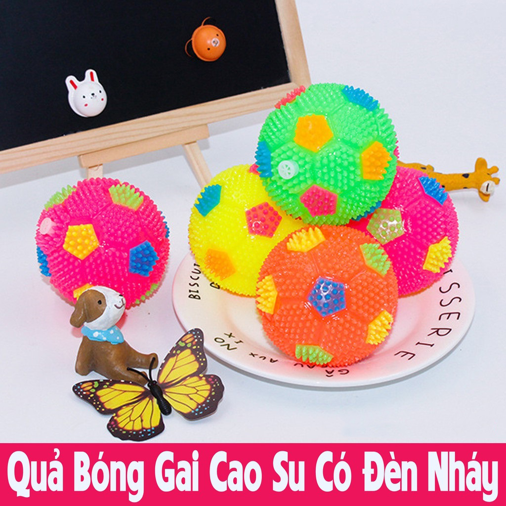 Đồ Chơi Quả Bóng Gai Phát Sáng Bóp Kêu 7.5cm