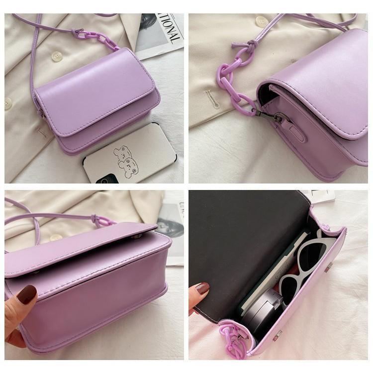 Túi Xách Nữ - 50K - TÚI ĐEO CHÉO DÂY PHA XÍCH ULZZANG CÁ TÍNH KT 18cm TD03