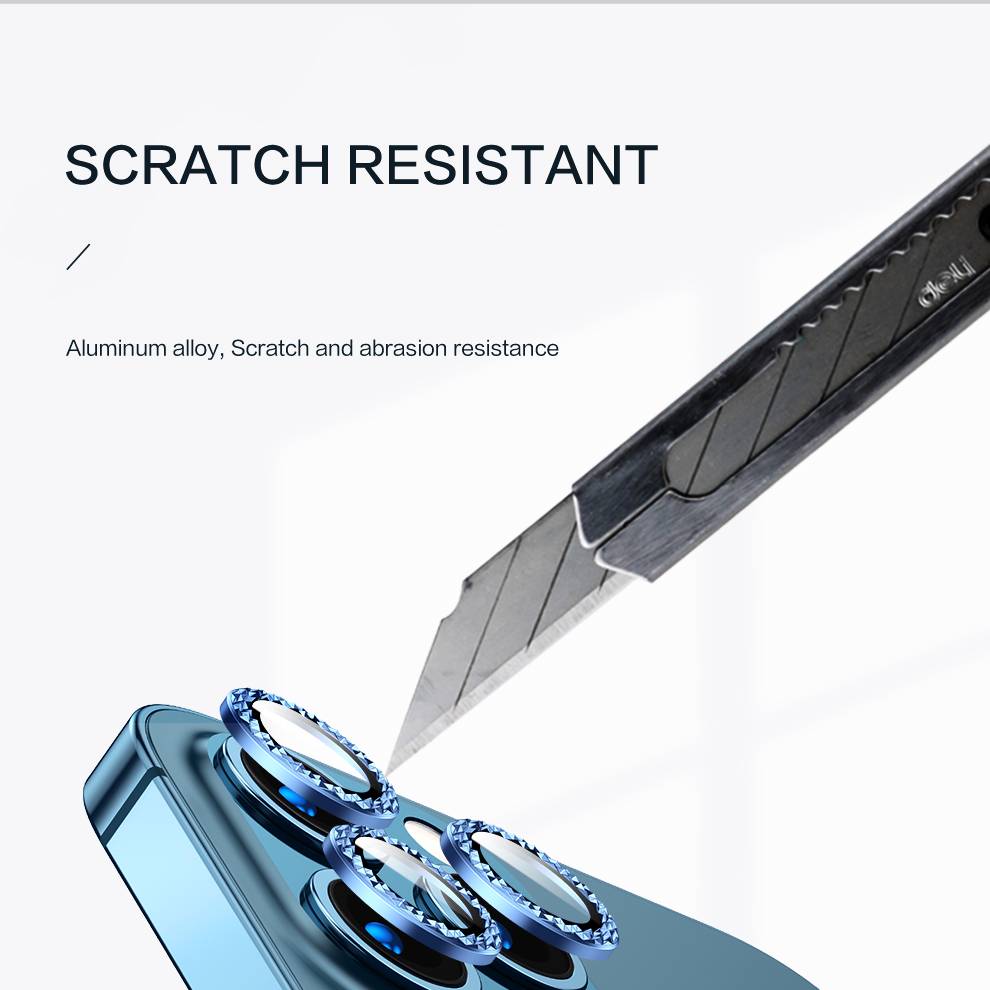 Bộ miếng dán kính cường lực Camera Diamond đính đá cho iPhone 12 Pro Max hiệu HOTCASE Kuzoom Lens Ring bảo vệ camera mang lại khả năng chụp hình sắc nét full HD (độ cứng 9H, chống trầy) - hàng nhập khẩu