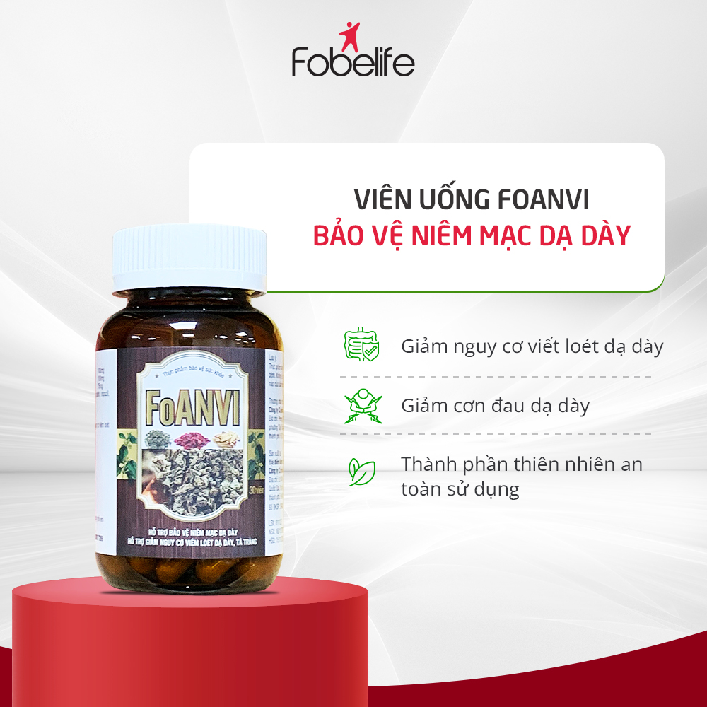 Viên Uống Hỗ Trợ Bảo Vệ Niêm Mạc Dạ Dày Tá Tràng FoAnvi Fobbe - Hộp 30 Viên