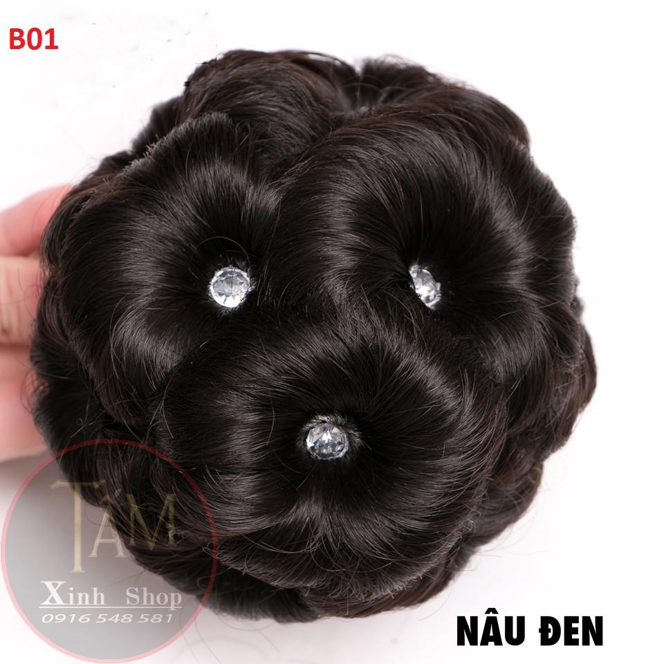 TÓC GIẢ - BÚI HOA CAO CẤP - BÚI HOA ĐÍNH ĐÁ