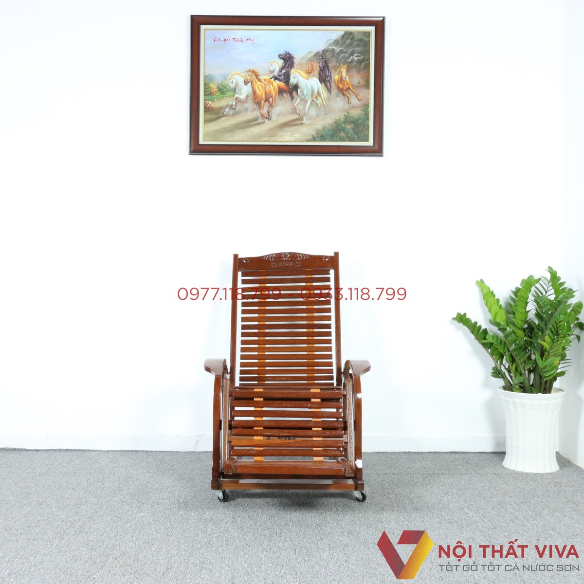 Ghế Nằm Thư Giãn Gỗ Nghiến Màu Nâu Đẹp Giá Rẻ