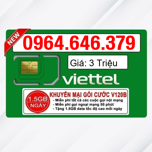 Sim Viettel số đẹp - Hàng chính hãng - 0964.646.379
