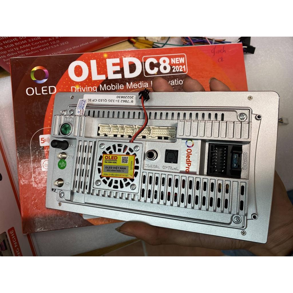 Combo màn hình OLEDPRO C8 kèm mặt dưỡng,dây nguồn cho xe KIA RIO