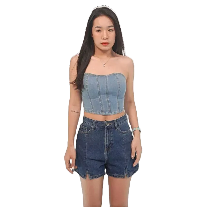 Quần short jean nữ túi hộp siêu bụi - Quần bò nữ túi hộp, ống rộng Phong Cách Đường Phố Gợi Cảm Cho Nữ | Samma Jeans - Quần Short