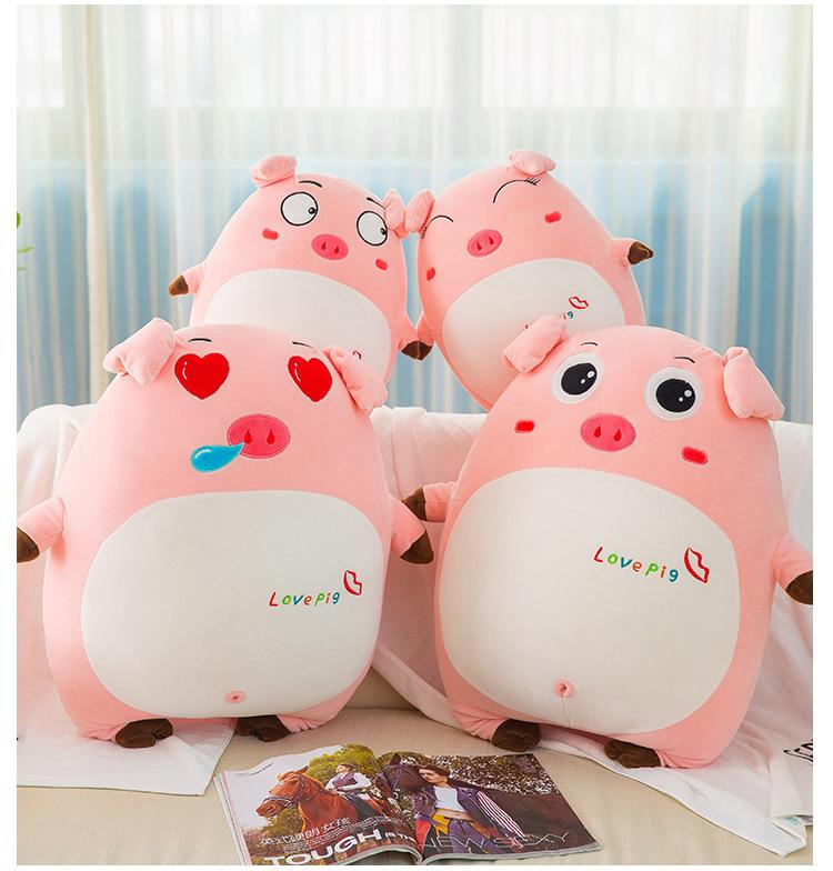Gấu Bông Heo Hồng Love Pig, Lợn Love Pig Siêu Ngố Đáng Yêu (30cm----&gt;45cm) Gối Ôm Heo Love Pig Siêu Mềm Mịn, Êm Ái Hàng Cao Cấp