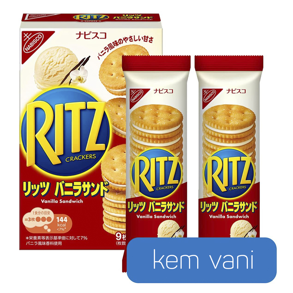 Bánh quy nhân kem Ritz Crackers vị Vani, Phô Mai &amp; Socola 160g