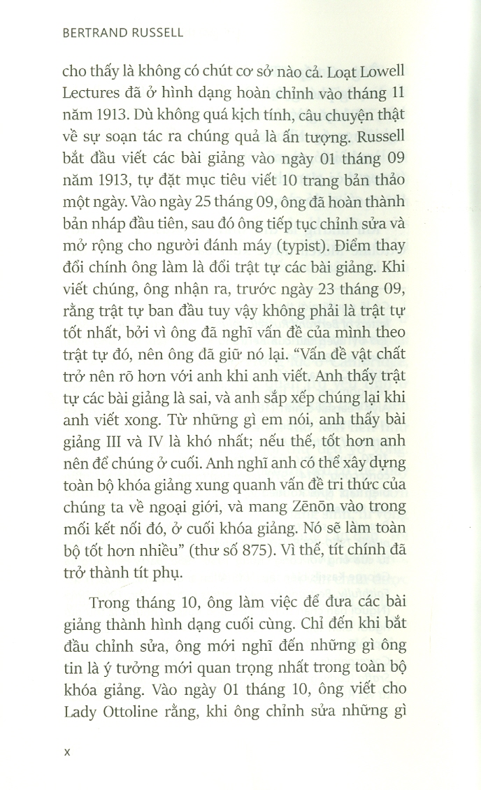 Sách IRED Books - Tri Thức Của Chúng Ta Về Ngoại Giới (Our Knowledge Of The External World)