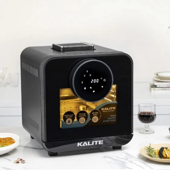 Nồi chiên hơi nước KALITE STEAM STAR dung tích 15L, chức năng chiên hấp 2in1, phụ kiện chống dính, cửa kính cường lực, hàng chính hãng