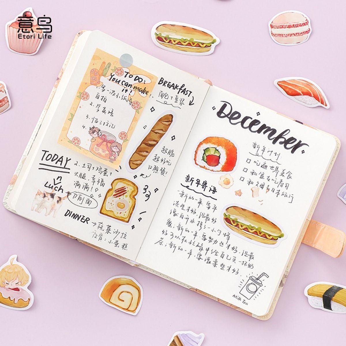 [HD10] Bộ 20 hình dán sticker Cake trang trí sổ tay sáng tạo DIY