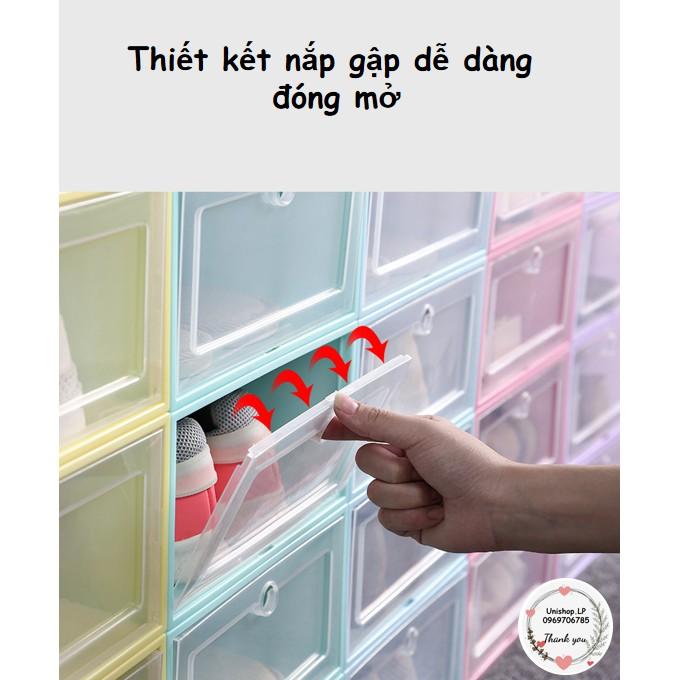 Hộp Đựng Giày Dép Nắp Nhựa Cứng Trong Suốt, Size lớn Chịu Lực 4kg