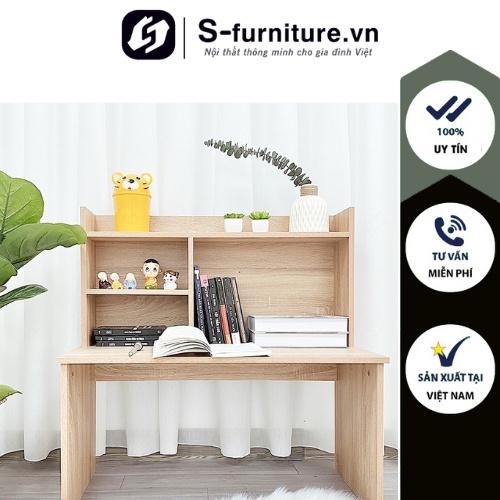 Bàn Làm Việc, Bàn Học Ngồi Bệt Vân Gỗ, Có Giá Sách Thông Minh, Tiện Lợi
