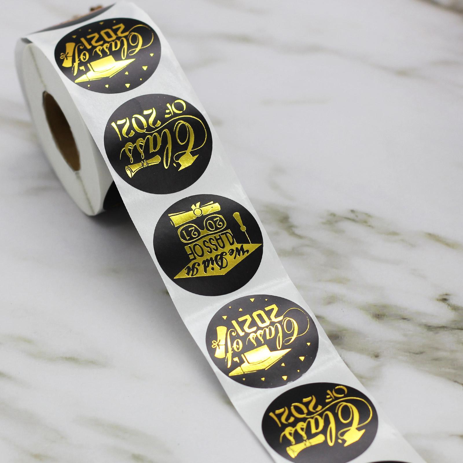 500 Pieces Graduation Sticker DIY Gift Wrap Packaging Stickers Roll Tape Gift Tag Sticker Sticky Label Baking Package Party Label