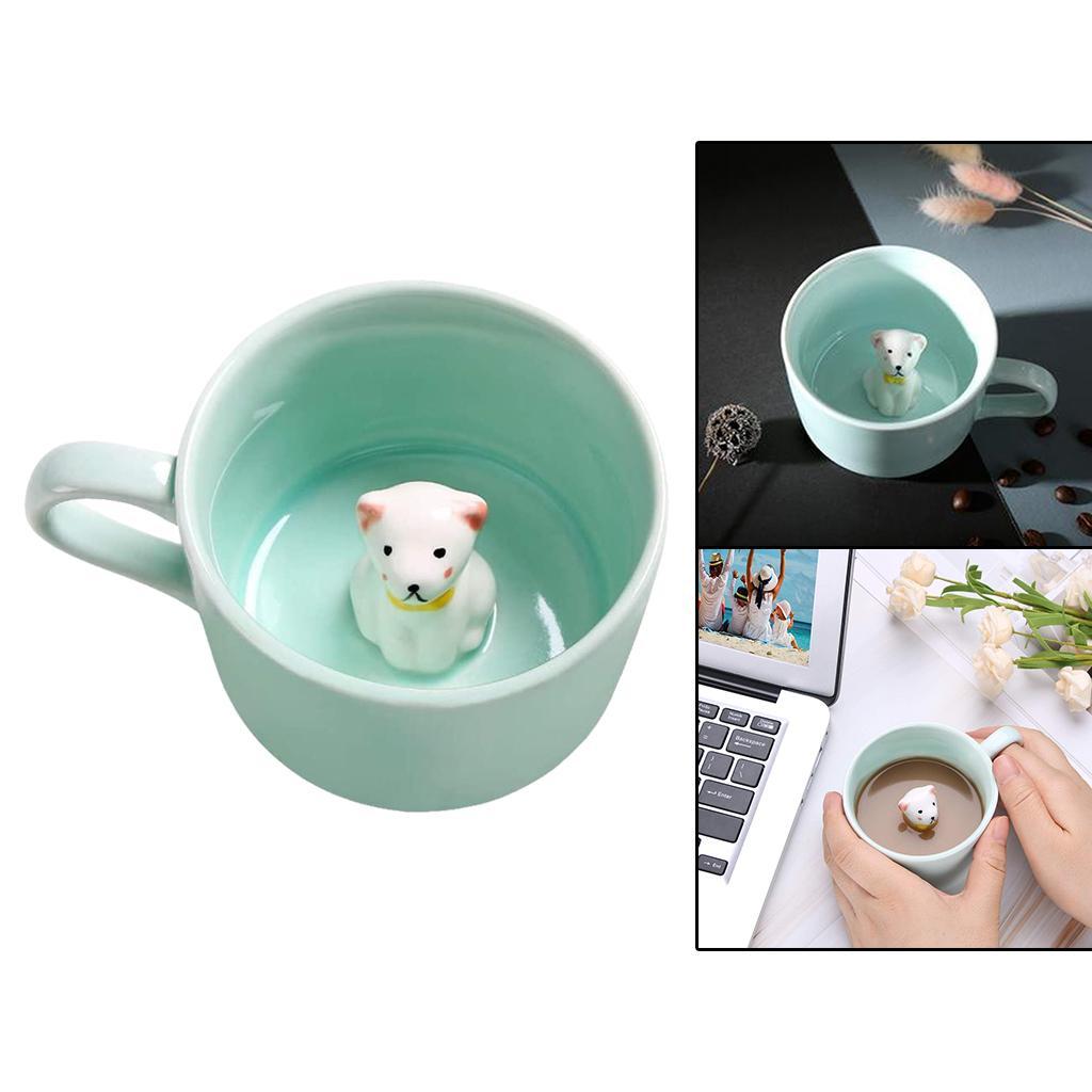 3 Pcs Coffee Mug Cartoon Ceramic Hand Painted Milk Tea Cup Gifts for Kid