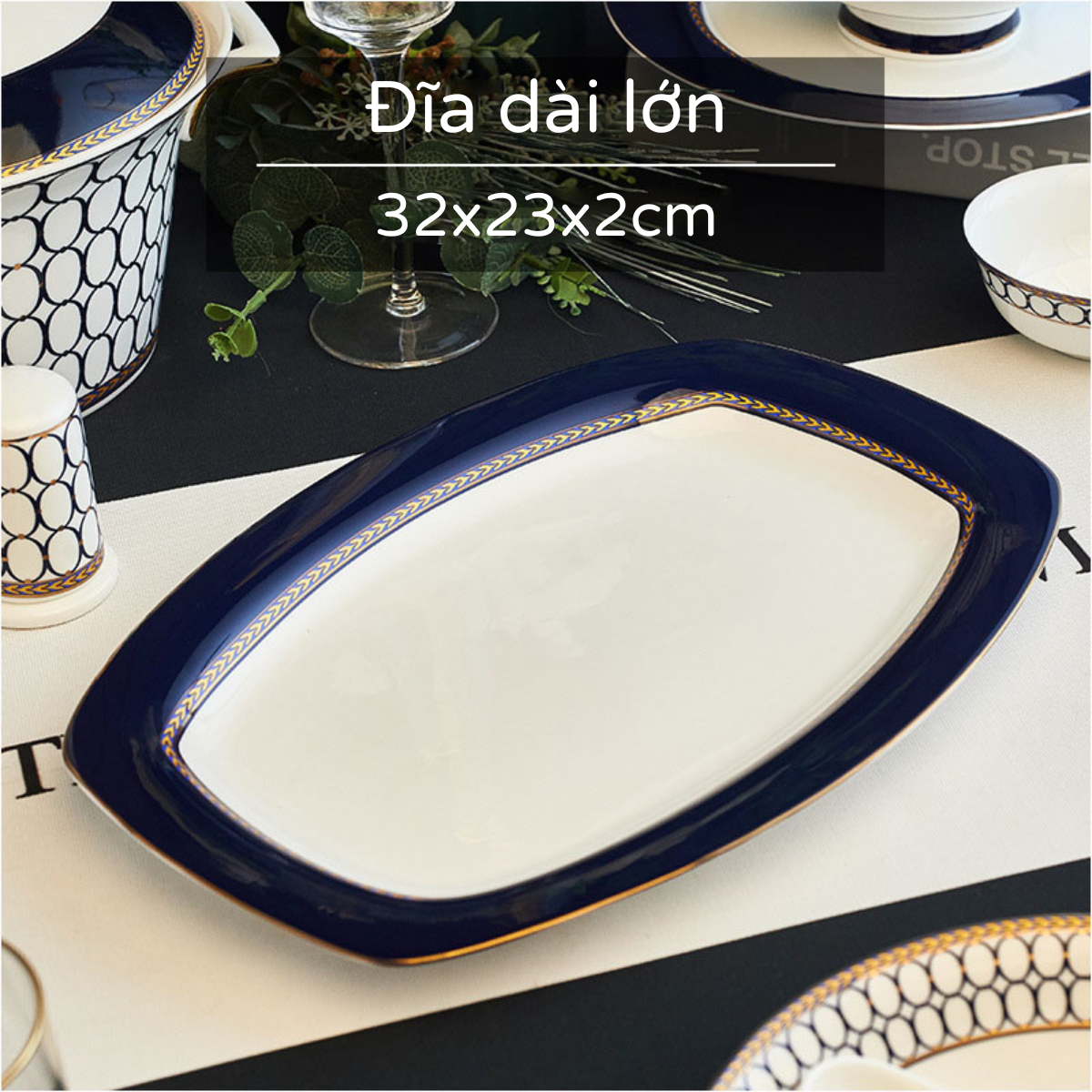 Bộ bát ăn cơm SỨ XƯƠNG Giang Tây cao cấp 60 chi tiết - Bộ chén ăn cơm sang trọng, tinh tế - Bát đĩa mỏng nhẹ nhưng cứng trong và cách nhiệt tốt. Mã GS23