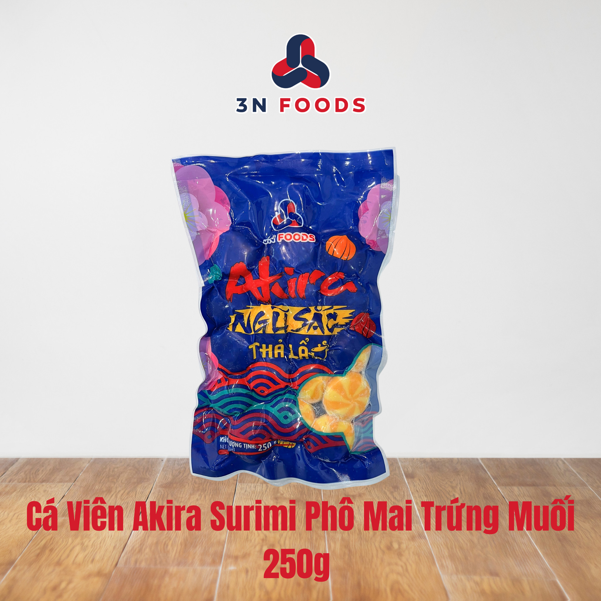 Cá viên Akira surimi nhân phô mai trứng muối