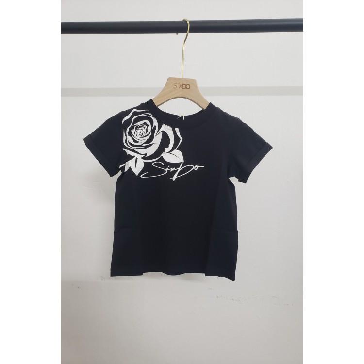 Áo ngắn tay KID SIXDO Royal Rose Black T-Shirt 001 2TS001