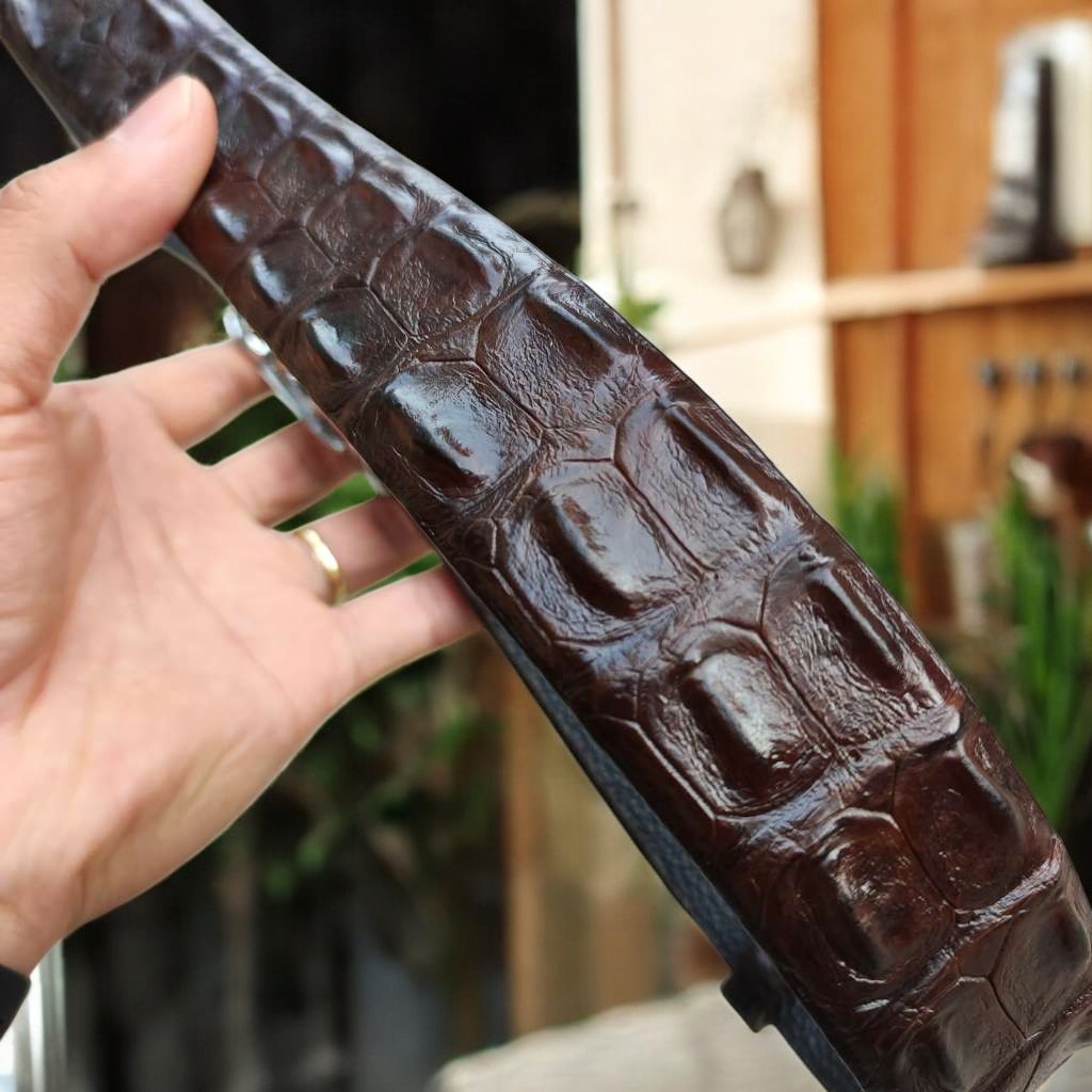 Dây Thắt Lưng Gù Gai Cá Sấu Rất Đẹp TS103B (mặt bạc)