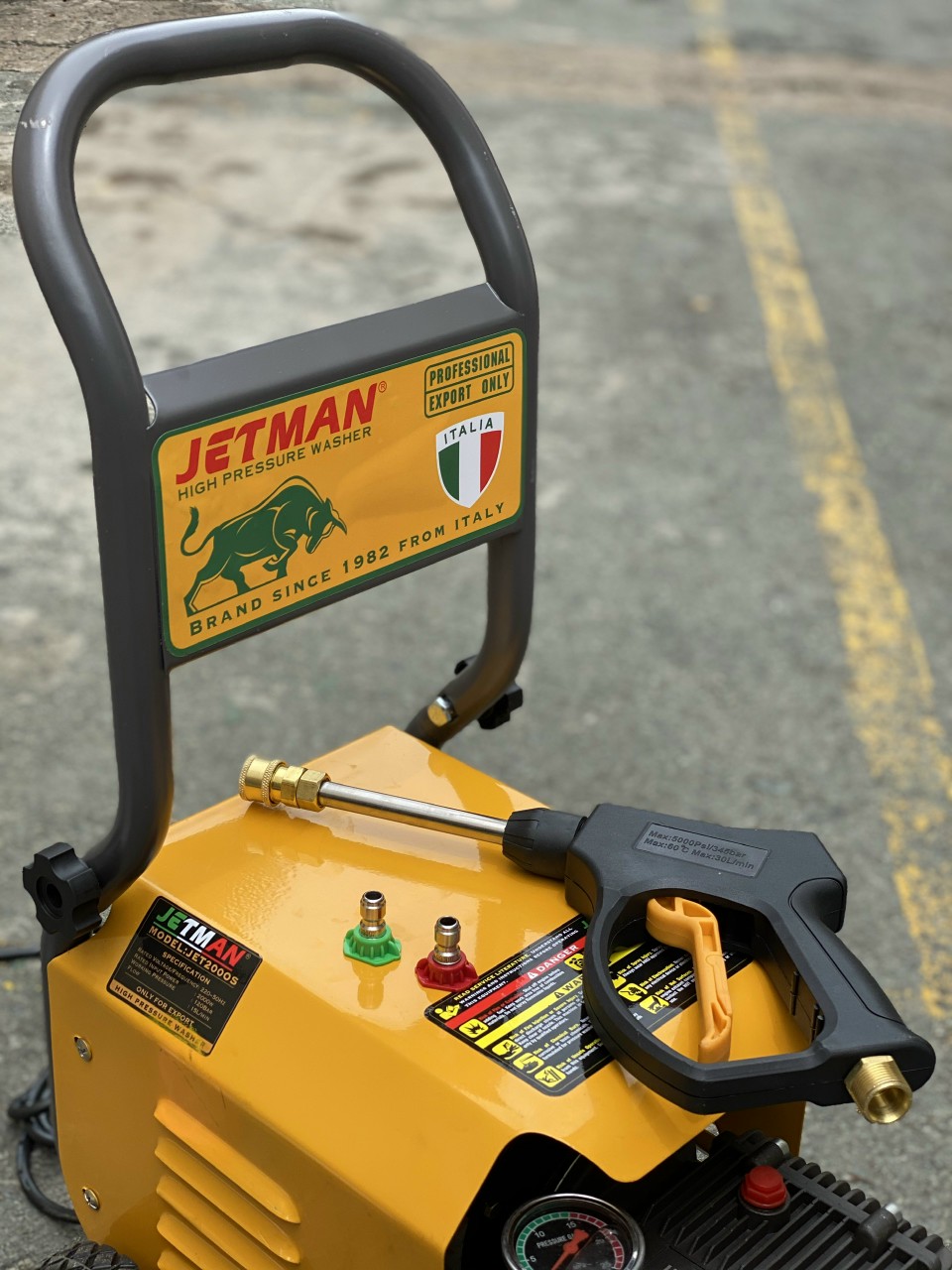 Máy rửa xe chỉnh áp cao cấp 2000W Jetman JET2000S New (tặng bộ 3 khớp nối Tolsen 57120)