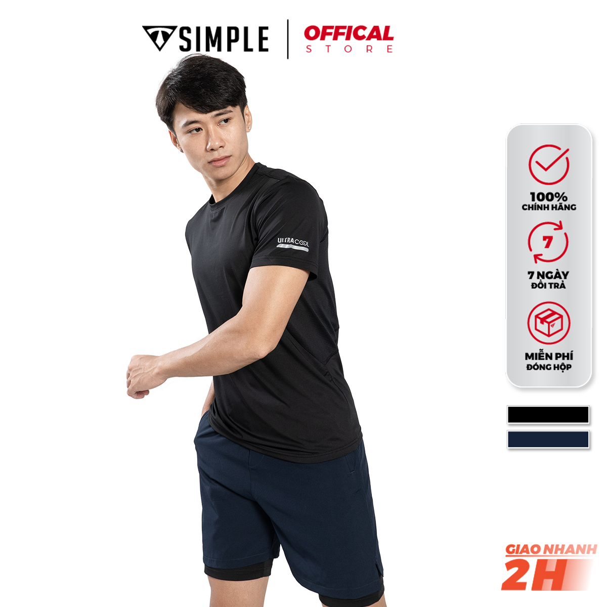 Áo Thể Thao Nam TSIMPLE tập gym phối lưới ngắn tay vải thun lạnh thoáng mát, co giãn, chuẩn form