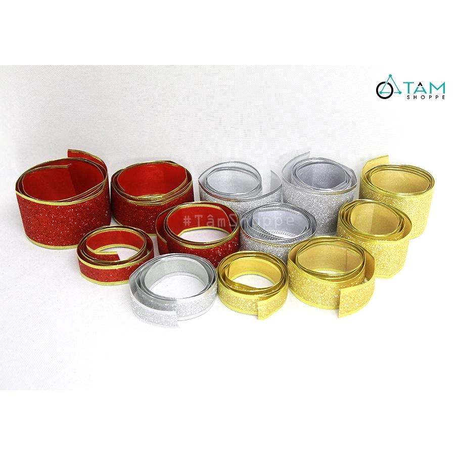 Ruy băng kim tuyến viền kẽm nhiều màu nhiều cỡ RB-07