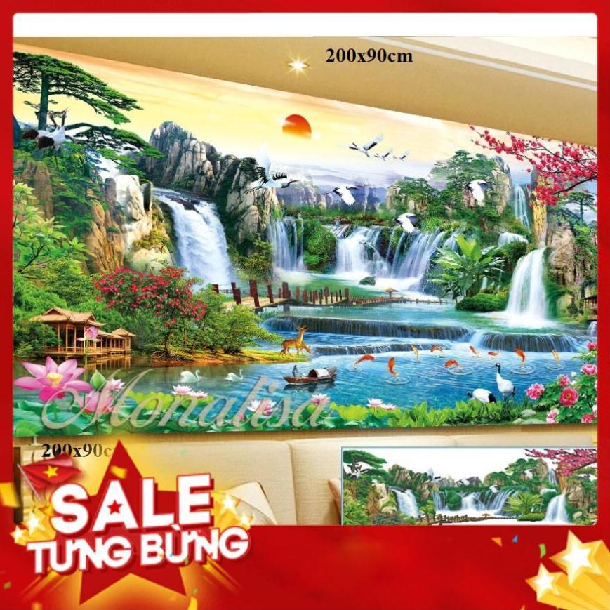 Iii8240Tranh đính đá Phong Cảnh 200x90cm