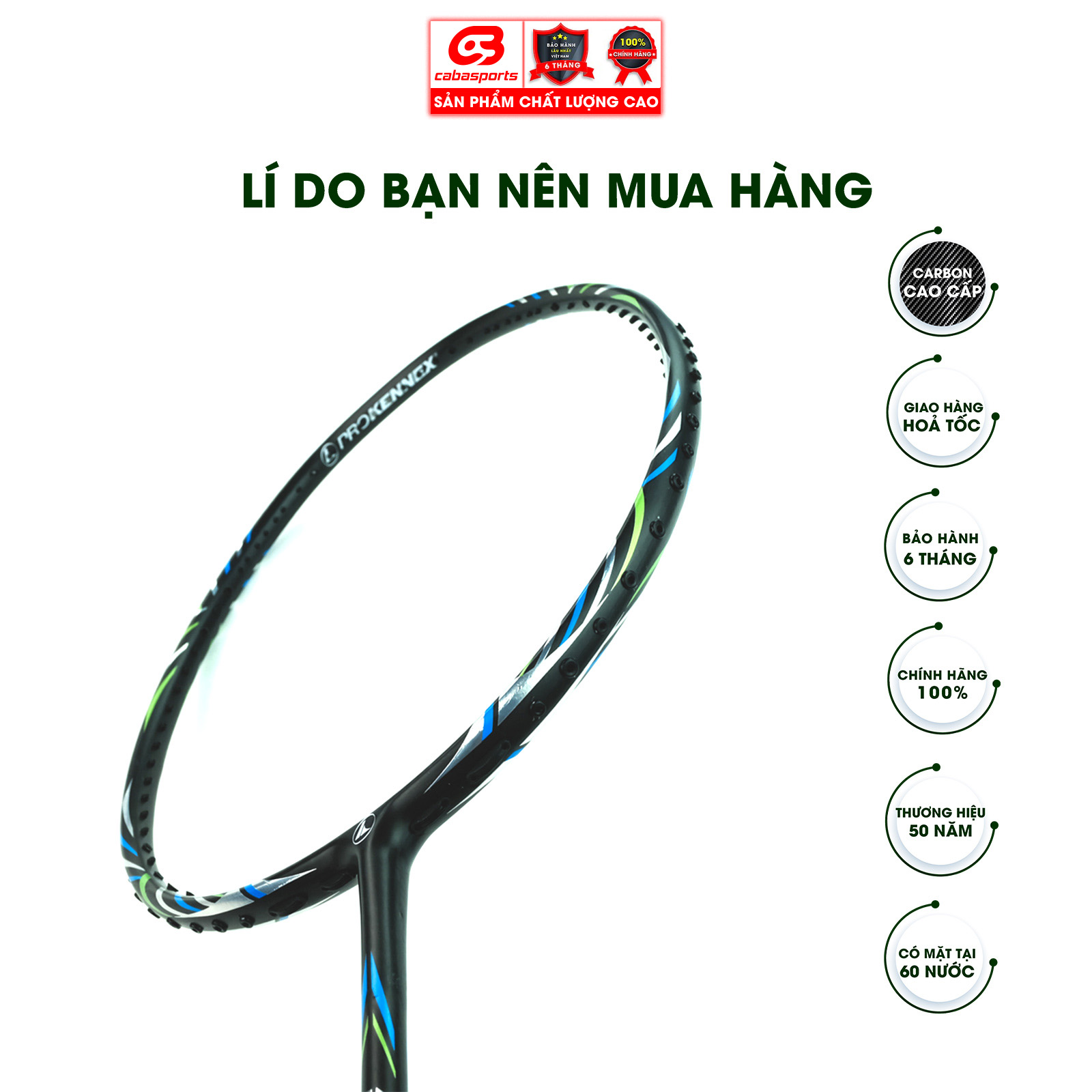 Vợt cầu lông Prokennex DESTINY CONTROL chính hãng cao cấp công thủ toàn diện (1 cây) - - Tặng kèm quấn cán