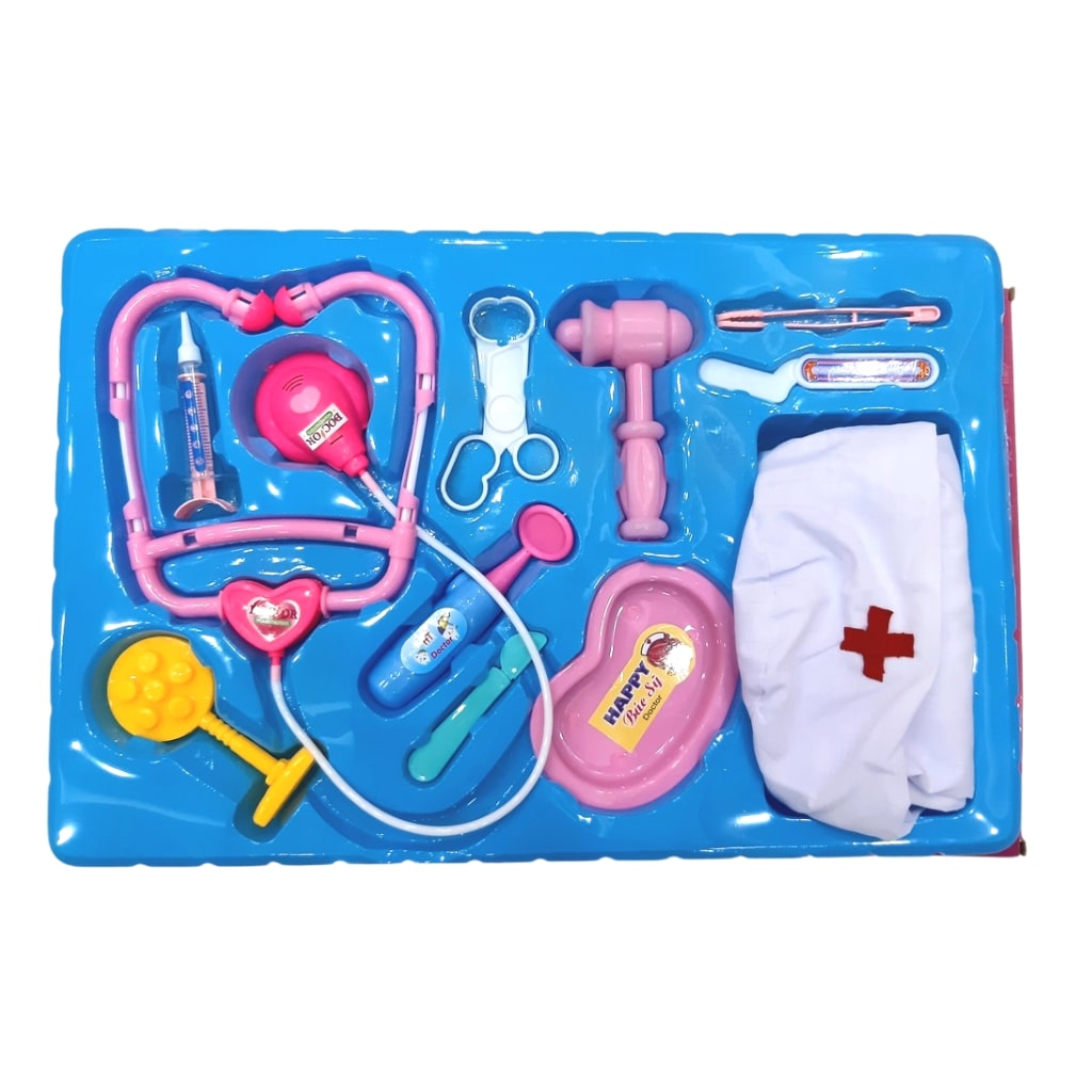 Đồ chơi bác sĩ trẻ em gồm áo nón y tá, ống nghe, dụng cụ cho bé có âm thanh bác sĩ nói chuyện 2 - 8 tuổi