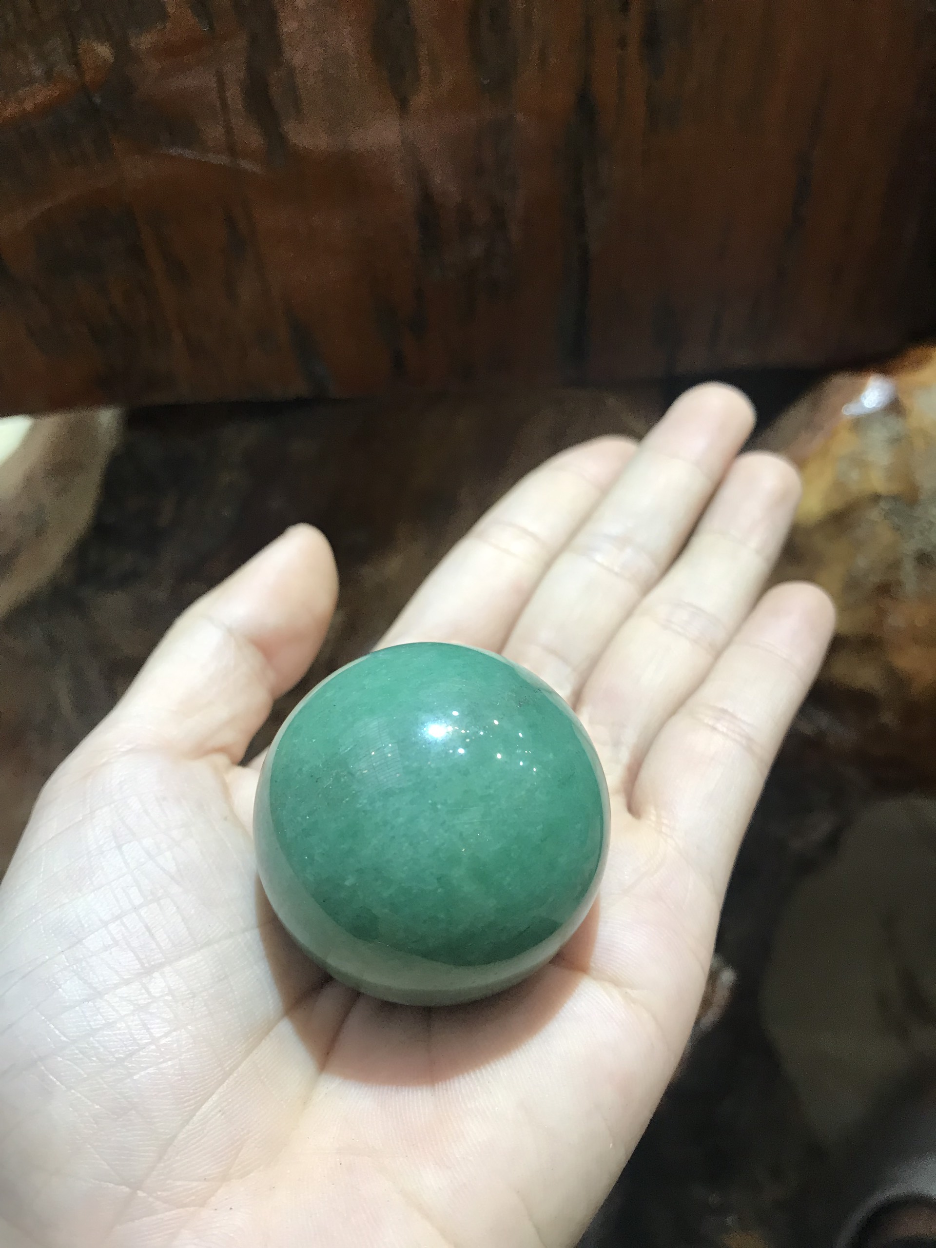 Bi cầu đá Aventurine tư nhiên, đường kính trung bình 3,5 cm Chưa Có Đánh Giá