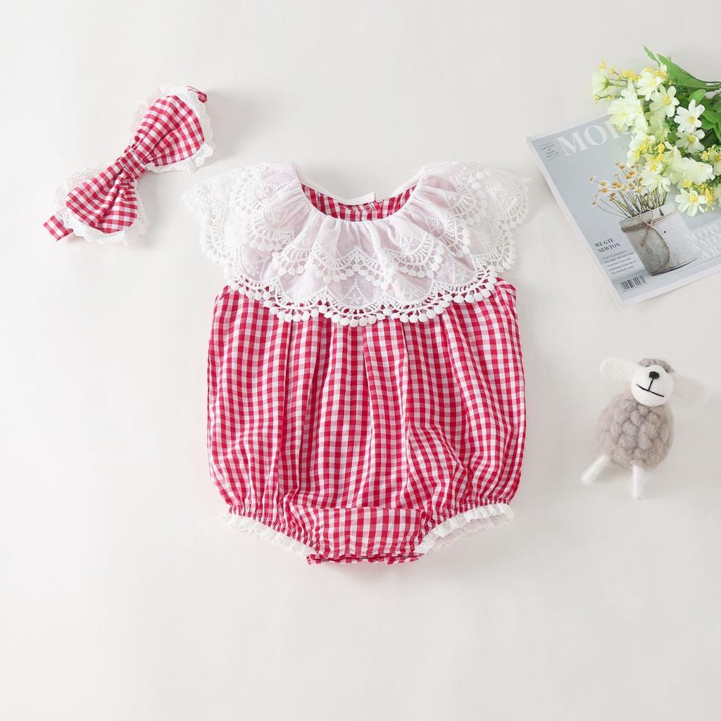 Bodysuit cho bé kèm băng đô, áo liền quần bé gái kiểu dáng công chúa cực xinh từ 6-12kg Easy Baby (SR-733)