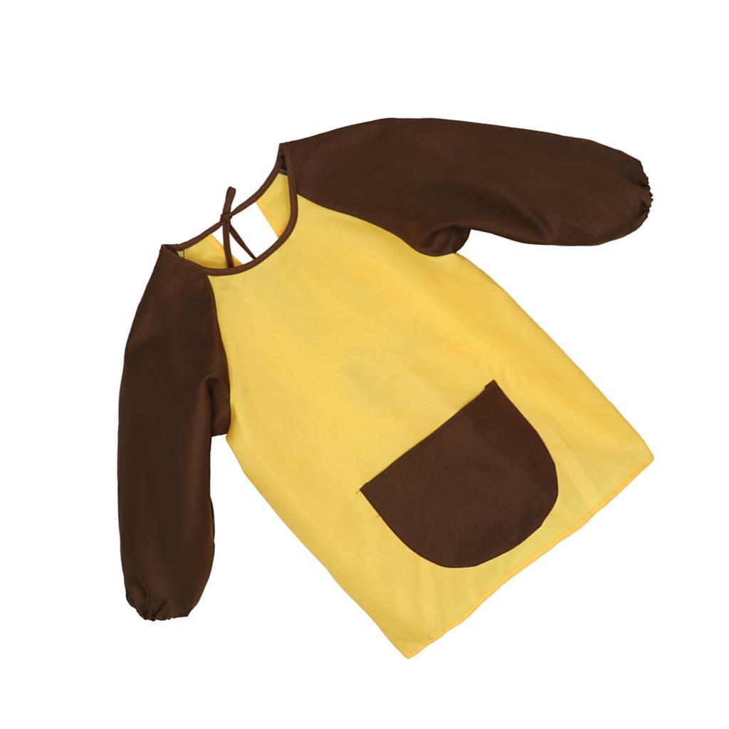 Childrens Waterproof Long Sleeve Apron Smock  Painting Blue - S