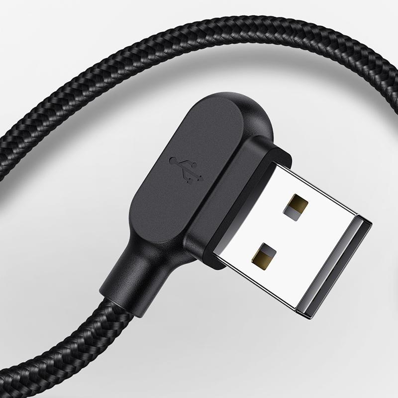 Right Angle Cable USB Data Charger Cord For Micro USB 0.5m/1.6ft