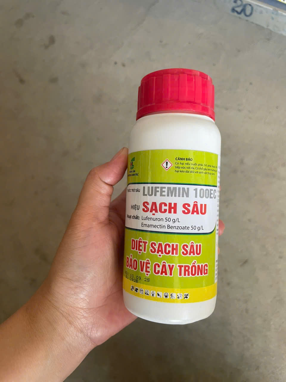 Thuốc trừ sâu cuốn lá, sâu đục thân, sâu đục quả, sâu xanh da láng, và sâu tơ Lufemin 100EC (Sạch Sâu) 250ml