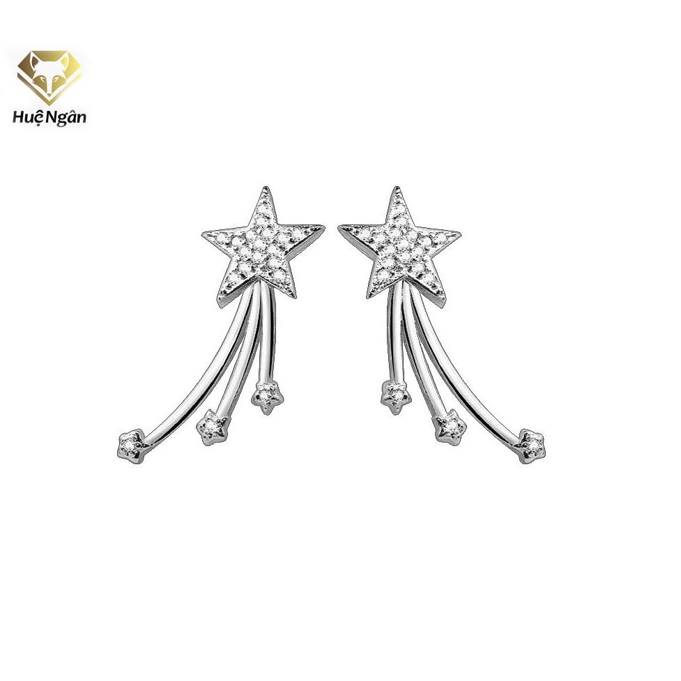 Bông tai bạc Ý 925 Huệ Ngân - Bông cài Ngôi sao may mắn E16016