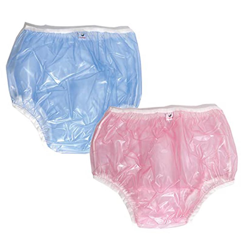 2 Chiếc DDLG Trưởng Thành Quần Đóng Tã Bé 5 Tiểu Tiện Nhựa PVC Có Thể Tái Sử Dụng Tã Cho Bé Mềm Quần Đóng Tã Abdl Huấn Luyện Quần Lót Xanh Dương XL