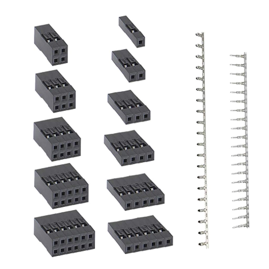 Set of 620 2.54mm 0.1" 3A Male Female  2/3/4/5/6 Header Connector New