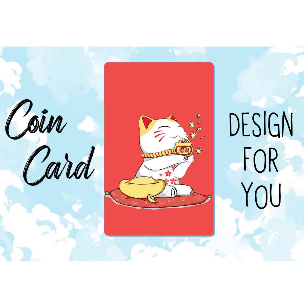 Decal dán Thẻ ATM, debit, thẻ từ, thẻ chung cư, bảo vệ thẻ hình MÈO THẦN TÀI MANEKI NEKO