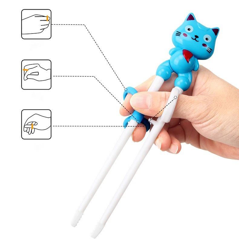 Hộp Thìa Dĩa Đũa Tập Ăn Inox 304 Happy Cat