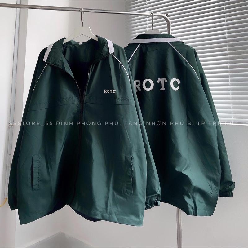 Áo Khoác dù màu rêu chữ ROTC unisex ảnh thật