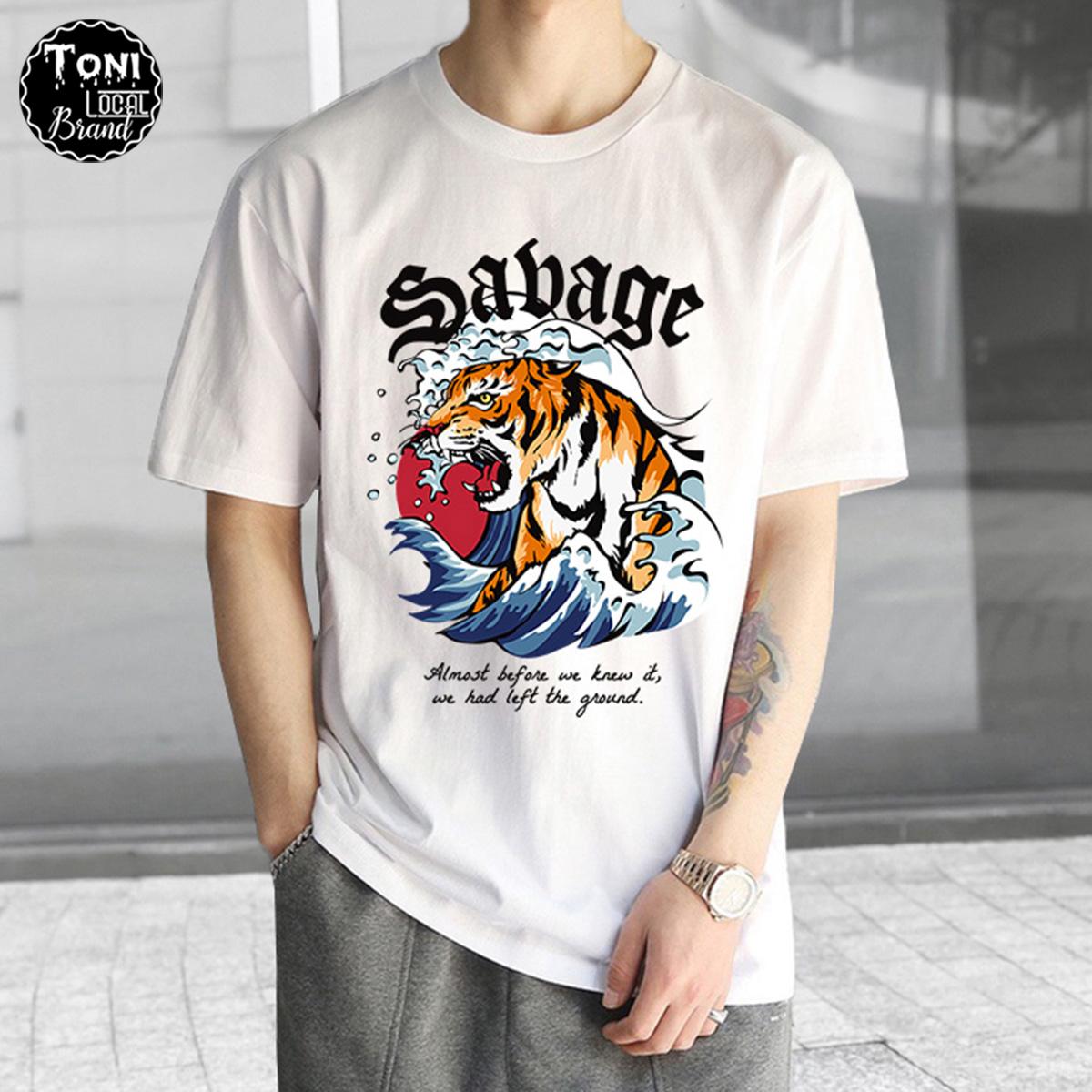 Áo Thun Tay Lỡ Local Brand SABAGE Cotton 100 form rộng nam nữ Unisex