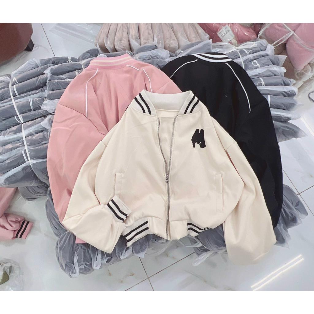 Áo khoác da lộn da lộn chữ M 2 lớp crotop cute hàng rất đẹp-A977 - ĐEN