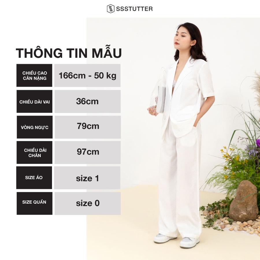 Quần dài nữ SSSTUTTER đũi mềm dáng xuông năng động trẻ trung semi set pants