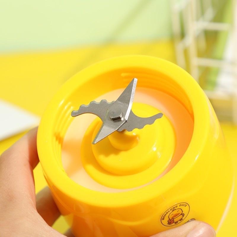 Máy xay sinh tố mini vịt vàng cực mạnh - Máy xay trái cây, hoa quả, đồ ăn dặm tiện lợi mang đi chơi đi làm du lịch pinic