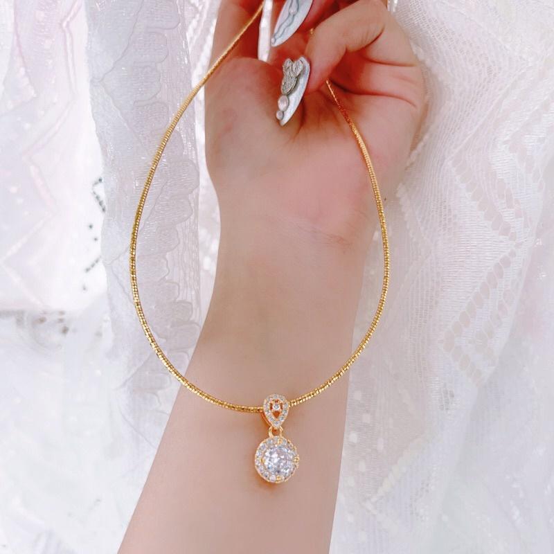 Kiềng cổ dây chuyền mềm kèm mặt siêu sáng
