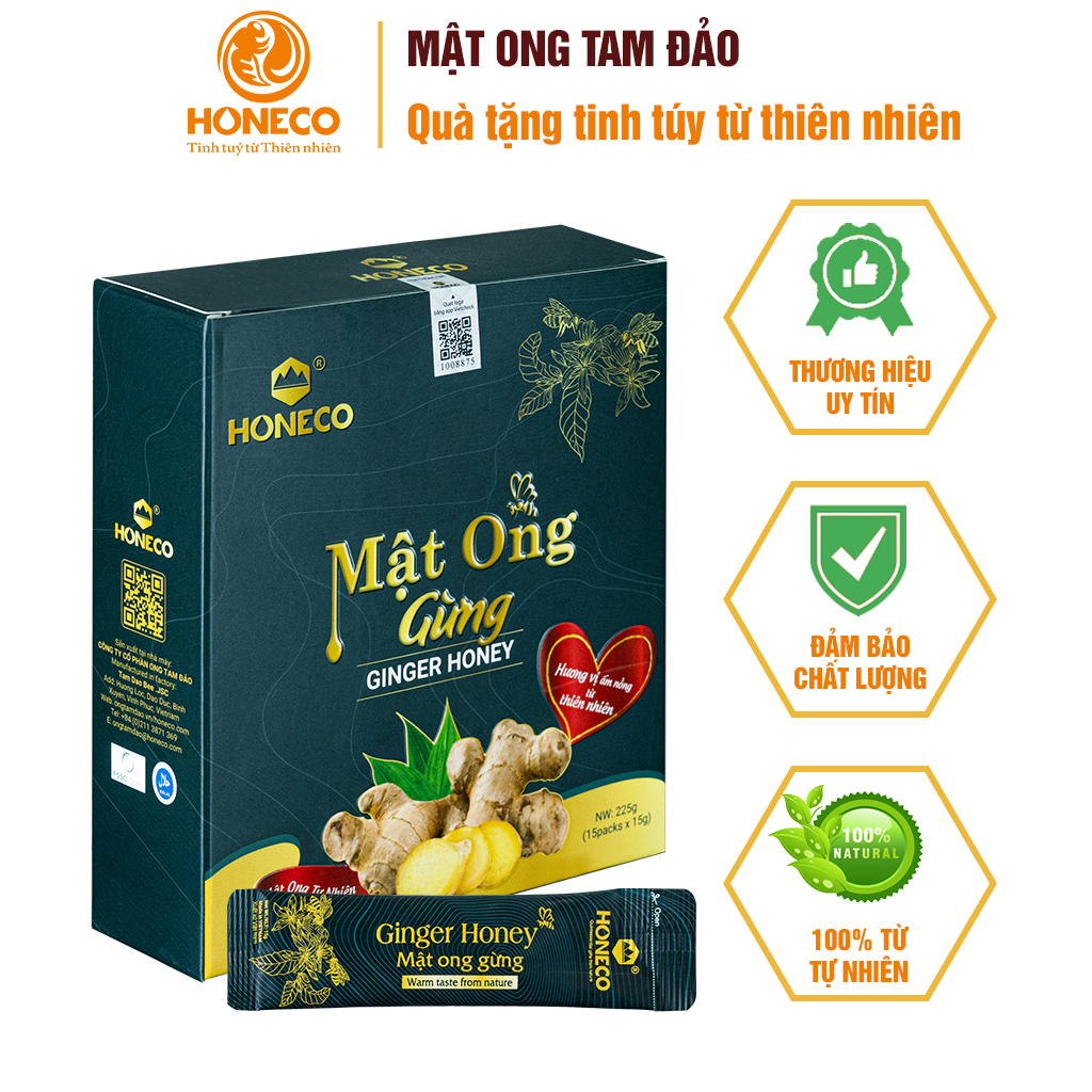 Mật ong Gừng HONECO 15 gói x 15g